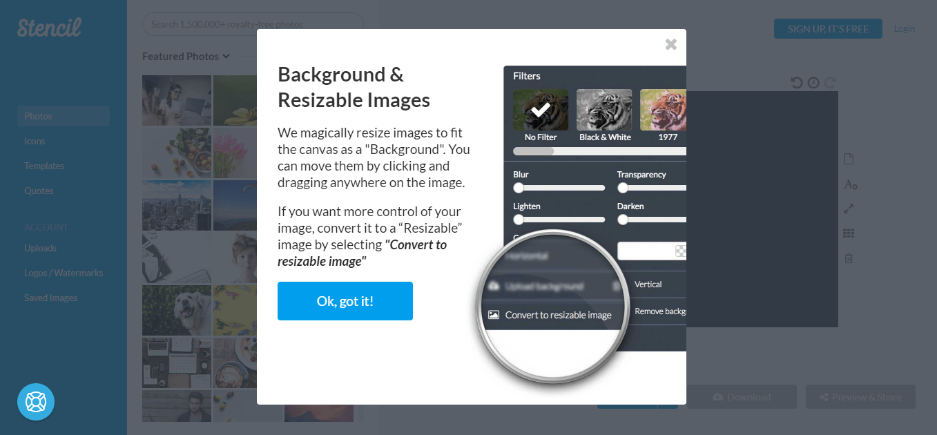 select the best image size for creating a new image