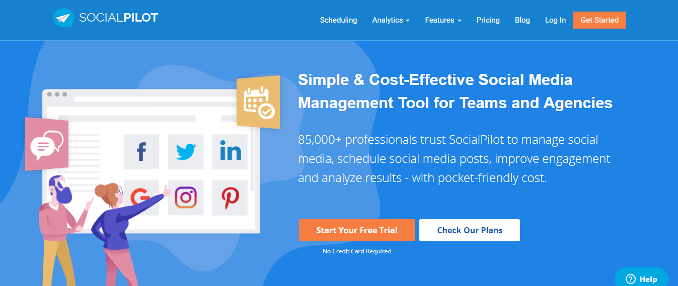 Instrumentul de marketing și analiză de planificare a rețelelor sociale SocialPilot