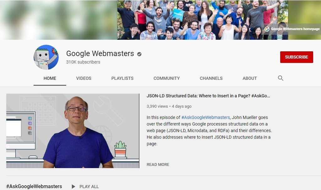 Google webmasters official YouTube channel