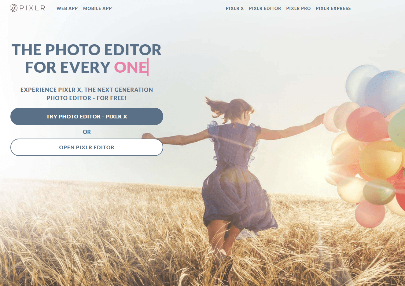 Pixlr photo editing software