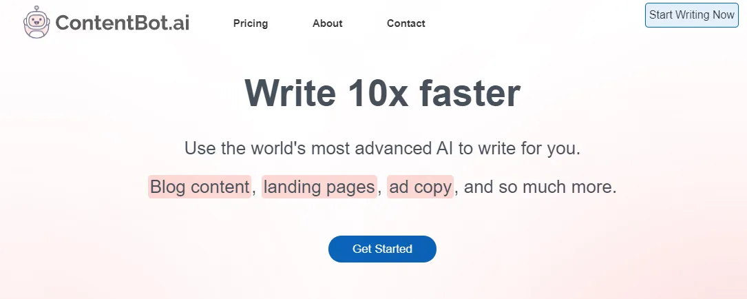 Content Bot AI writing software