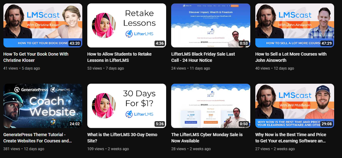 LifterLMS Youtube